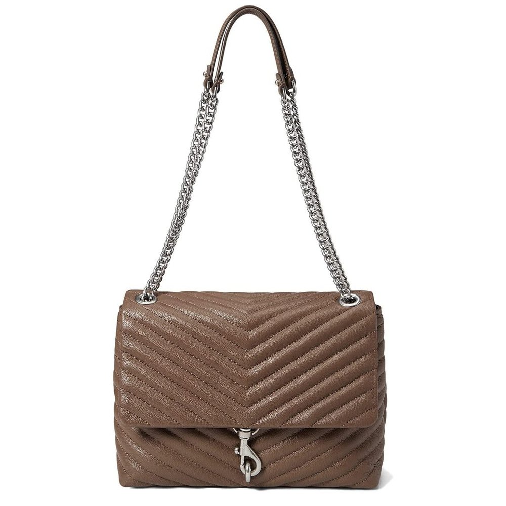 NWT Rebecca Minkoff Edie Medium Shoulder Bag Deep Taupe AUTHENTIC